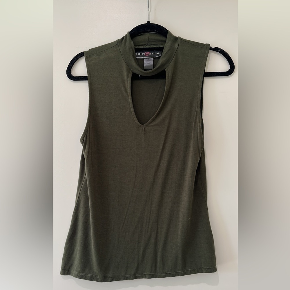 womens loft small yellow collared tank